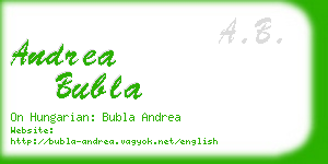 andrea bubla business card